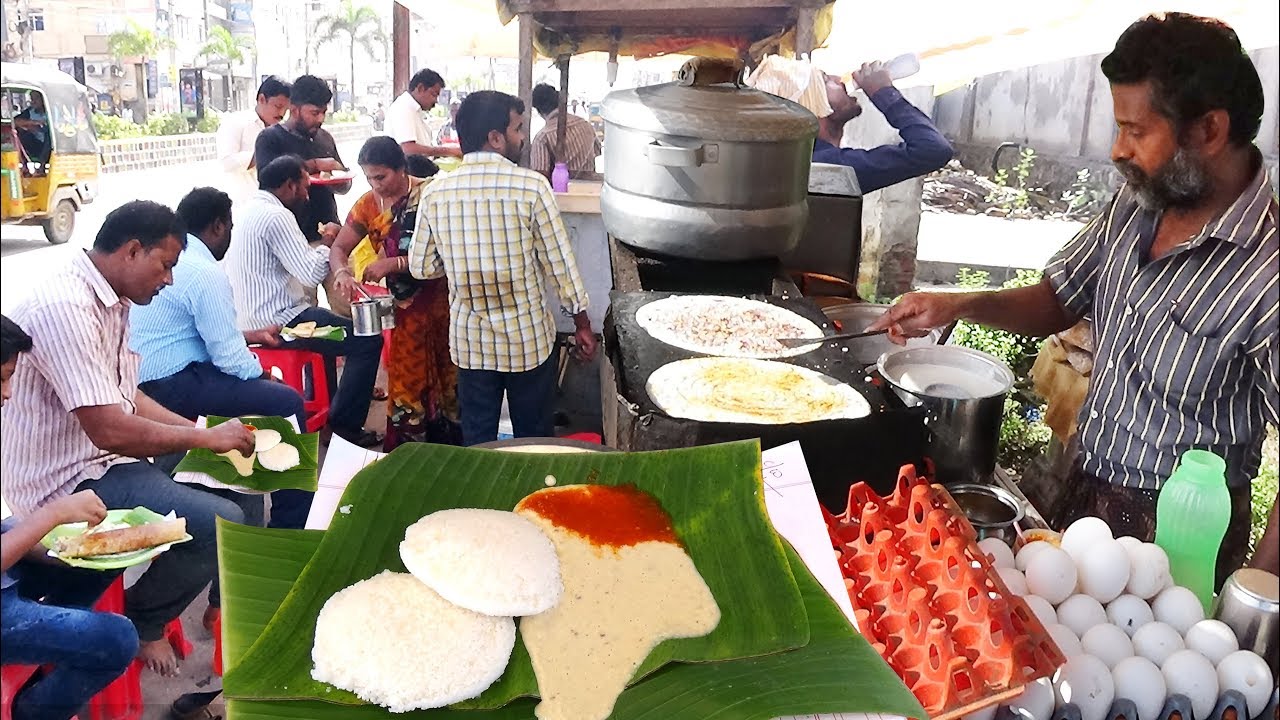 Idli ( 2 Piece ) @ 8 rs / Egg Dosa @ 20 rs  | People are Crazy to Eat | Street food Ongole | Street Food Catalog