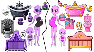 Twilight Sparkle vs Twivine Sparkle and their babies in a Paper Doll house-MLP craft