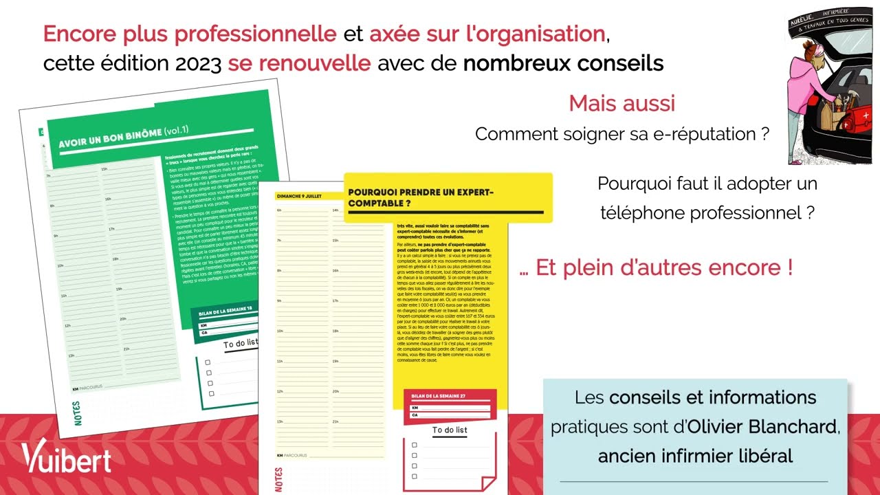 Agenda Journalier Infirmier & Infirmière Libérale [Trimestriel] 1 Jour 2  Pages