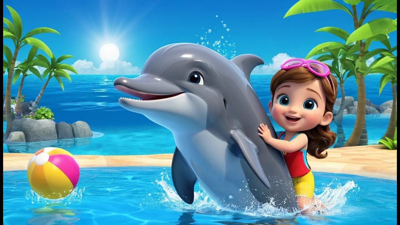 🐬 Dolphin Teaches Swimming | 3D Animated Nursery Rhyme for Kids - YouTube