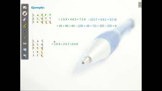 Calculo del determinante de una matriz usando la regla de Sarrus