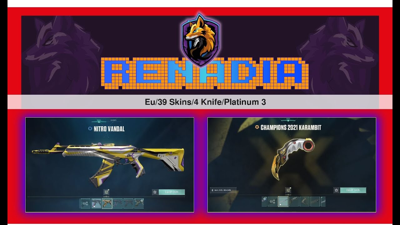 [REN02 Turkey] ️39 Skins 4 Knife Platinum 3 ️Champions 2021