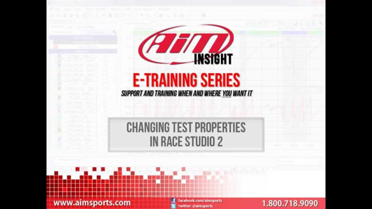 Changing Test Properties in Race Studio 2