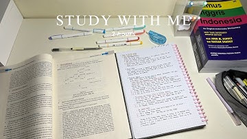 2-HOUR STUDY WITH ME 📚 | no break with alarm | relaxing campfire at forest riverside