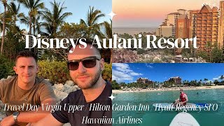 Travel Day Disneys Aulani Resort | Virgin Atlantic Upper | Hilton Garden Inn | Hyatt SFO | Room Tour