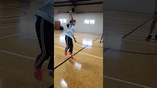 9 Yrs Mei Linh Overhead #badminton swing in Slow Motion #shorts screenshot 5