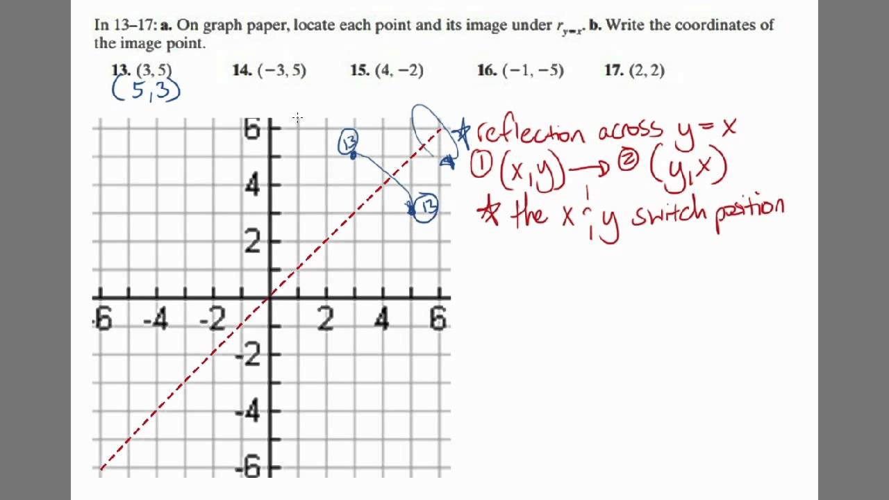 Geometry: Reflection Across Y=X - YouTube