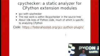 Static analysis of Python extension modules using GCC