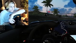 xQc Plays Assetto Corsa Online with Poke!