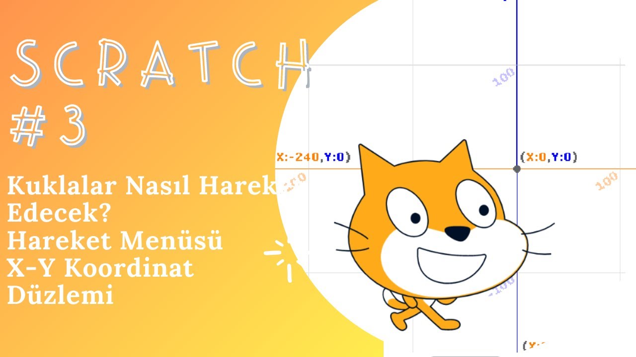 Scratch Dersleri #Ders3: Hareket Menüsü ve X Y Koordinat Düzlemi