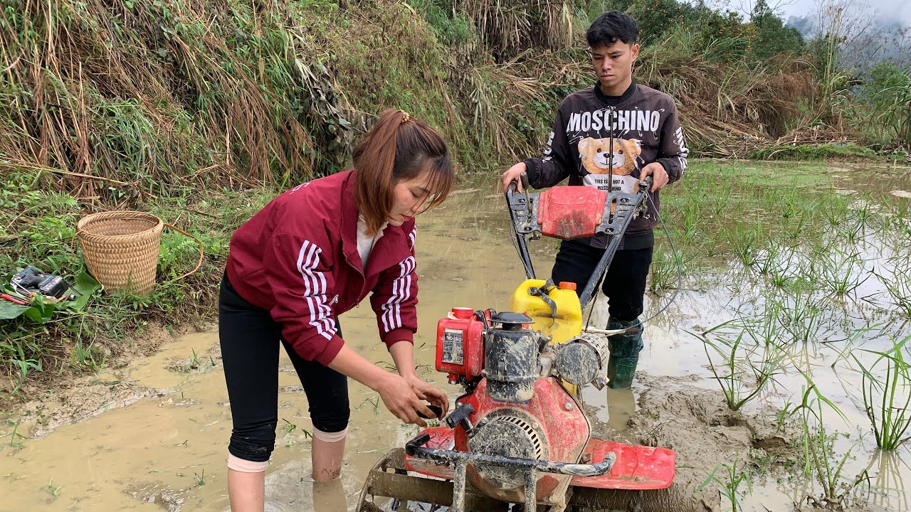 Repairing the field plow and the old electric fan.