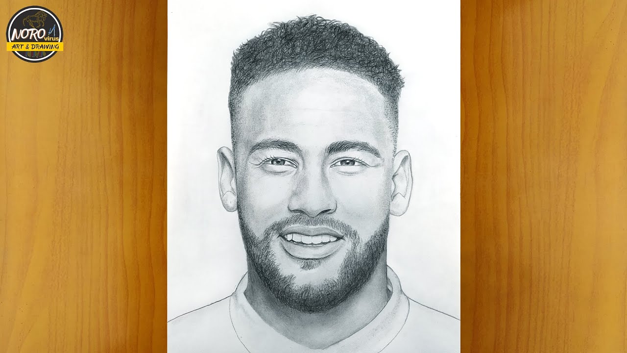 Portrait sketch of Neymar Jr  Famous celebrity sketch  OpenSea