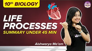 Life Processes Class 10 Science (Biology) Complete Chapter Revision Under 45 Mins | Board Exams 2023