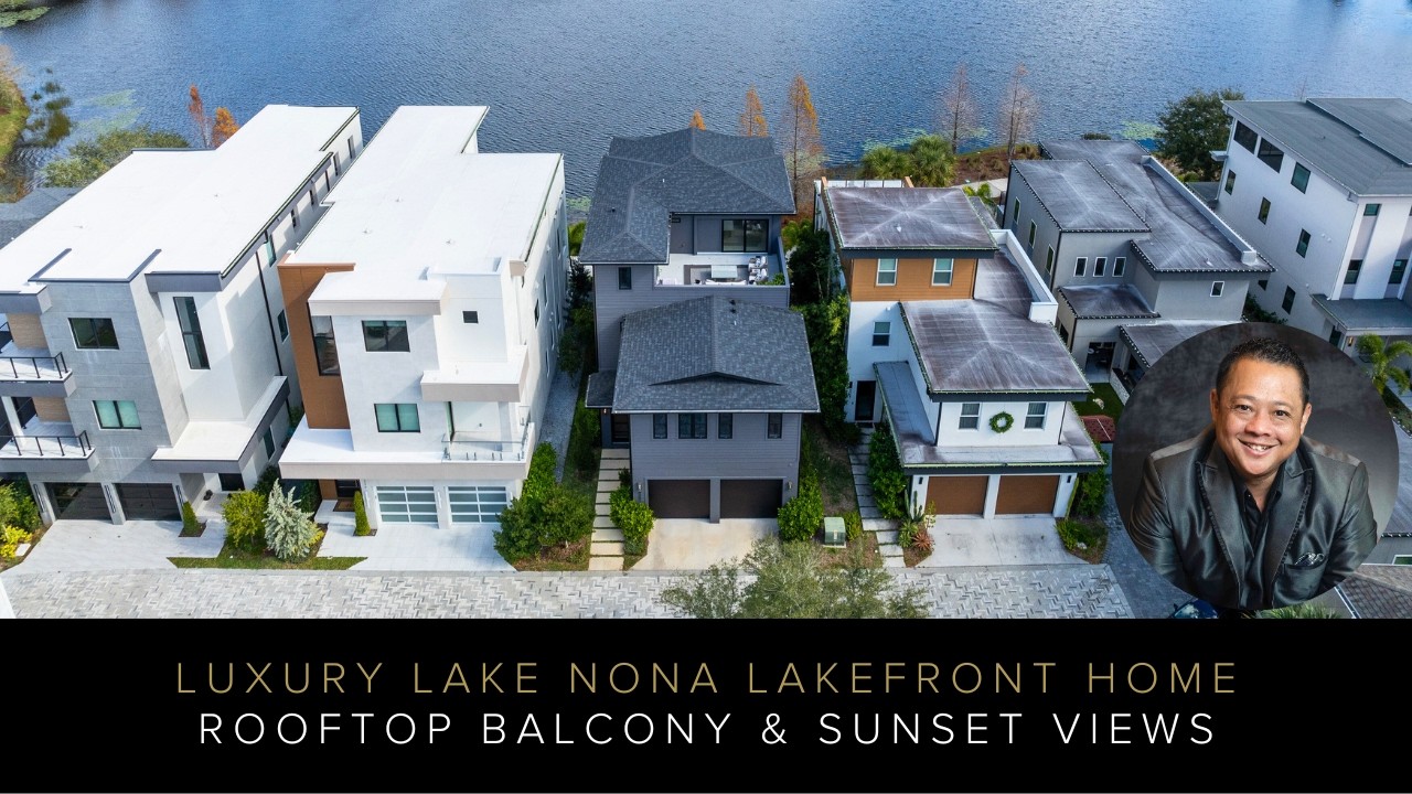 Luxury Lake Nona Lakefront Home | Rooftop Balcony & Sunset...