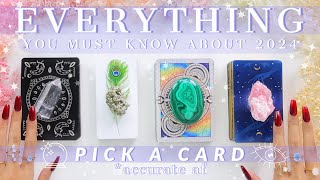 ⏰EVERYTHING you NEED to know about 2024 **detailed af**✨pick a card ♣ tarot reading✨