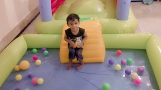 Jumping castles | little kids | water slide with pool water gun | @kidzone110