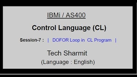 dofor loop in cl programming   | cl programming in as400 |  loops in cl programming in as400 |