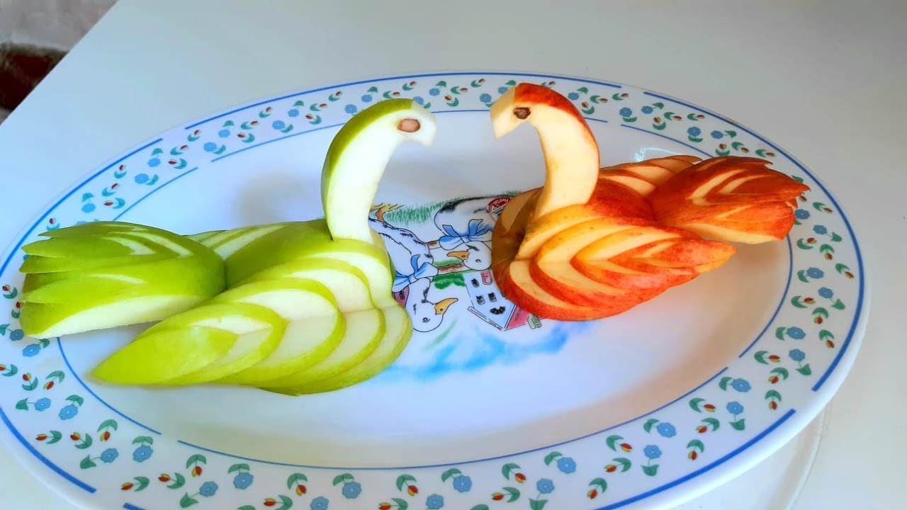 How To Make Apple Swan best Fruits Cutting Design by Hamdan Random