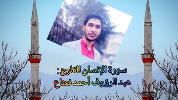 سورة الإنسان للقارئ : عبد الرؤوف أحمد نعناع ( حفص عن عاصم )
