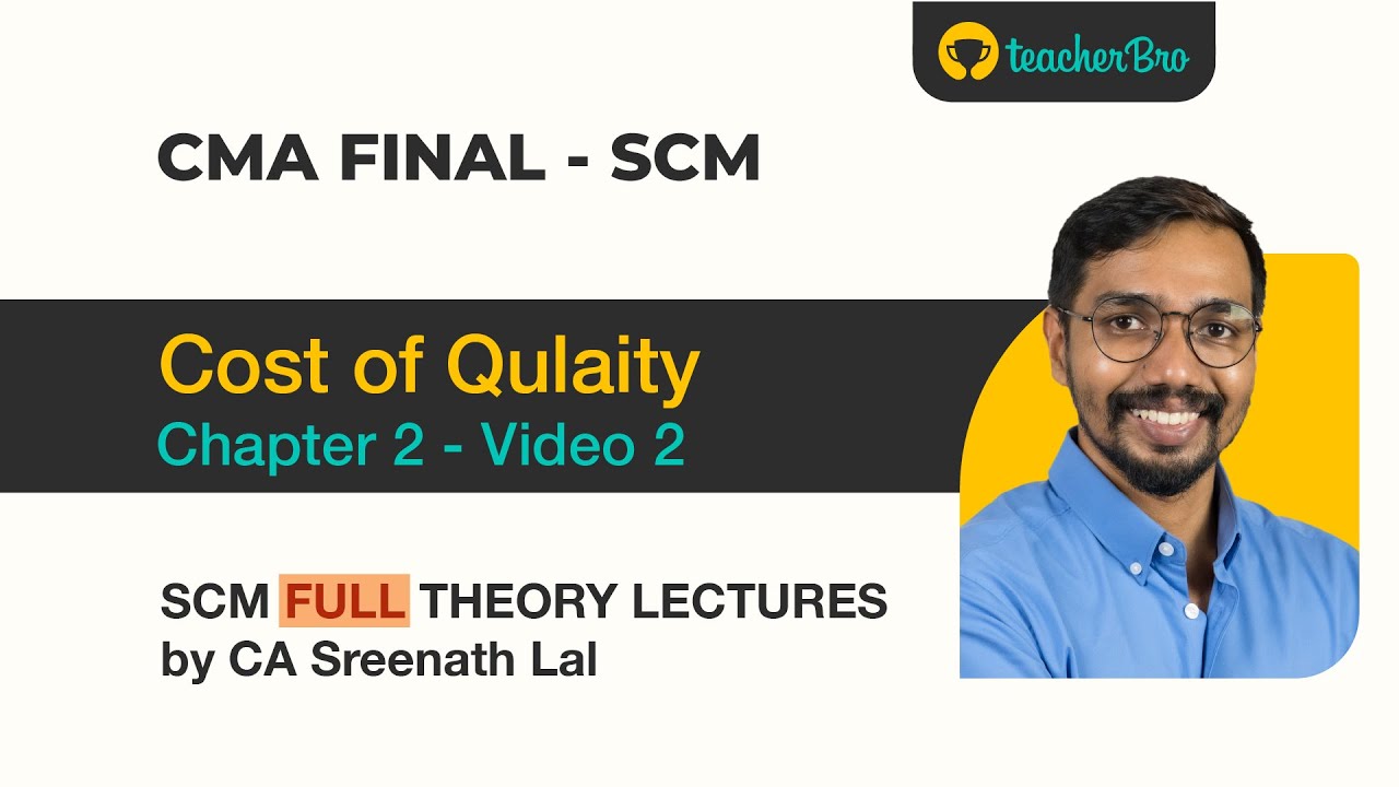 CMA Final SCM Theory - Chapter 2 Video 2 | Cost of Quality - YouTube