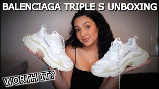 BALENCIAGA TRIPLE S SNEAKER UNBOXING AND REVIEW