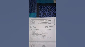 DAV Class 4 Science Question paper of PT-3 2022-23 #shorts