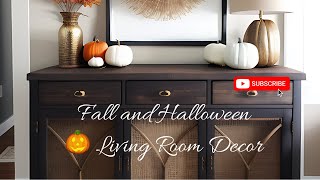 Modern Glam Meets Rustic Charm Halloween & Fall Living Room Decor