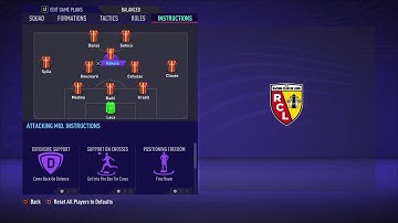 FIFA 21 Custom Tactics - Recreate  3-4-1-2 of Lens + Instructions - Replicate real system