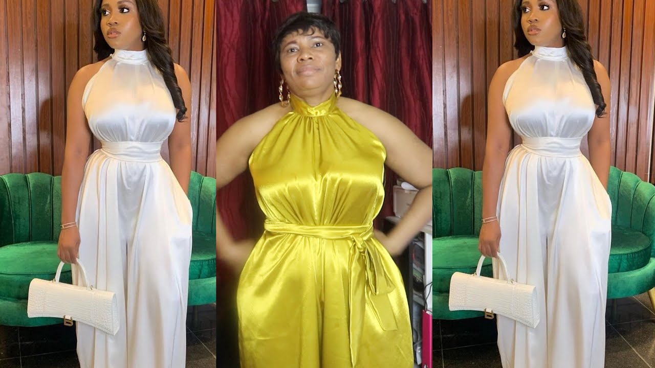 How To Cut And Sew A Halter Neck Jumpsuit: Cutting And Stitching   HD 1080p