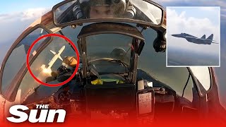 Ukrainian fighter jet fires at Russian forces in incredible cockpit footage