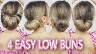 4 PERFECT LOW BUN HAIRSTYLES  Medium & Long Hairstyles