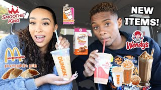 Trying NEW FALL MENU Items From Fast Food Restaurants!