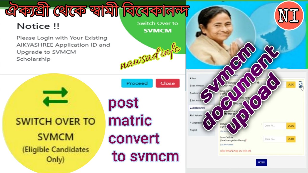 Aikyashree scholarship 2021-22 switch over to svmcm full process || post martic convert to svmcm