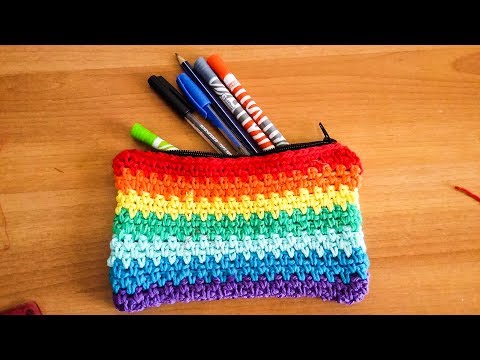 Crochet Trousse arc en ciel 