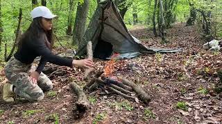 Solo overnight Camping in the wild | RESTING IN A TENT | asmr camping sound | test new gear