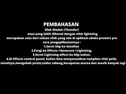 PENERAPAN Effects Lightning pada Video