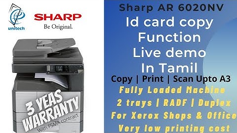 Sharp 6020NV Id card copy live demo in Tamil.#sharp #xerox machine #copier #xerox #canon #xerox shop