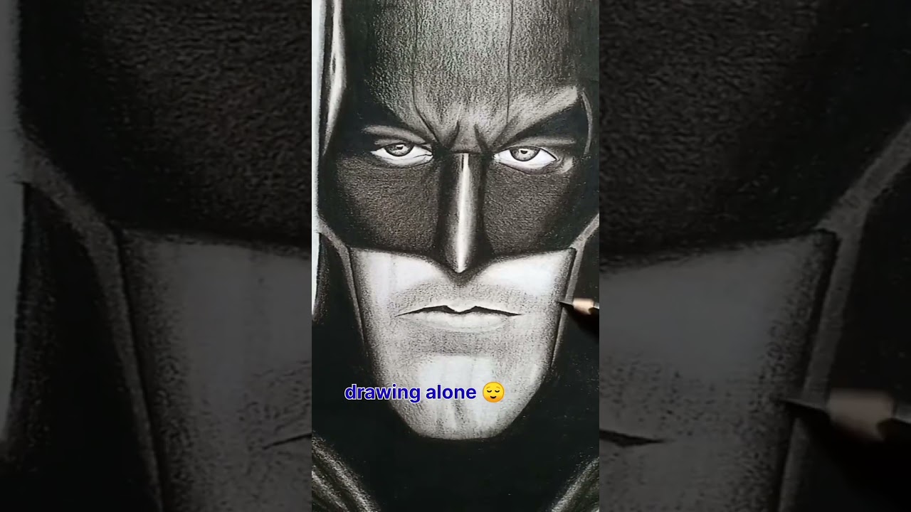 drawing alone is best 😌 //subscribe for more 😁 #drawing // #new shorts  // #batman #realistic