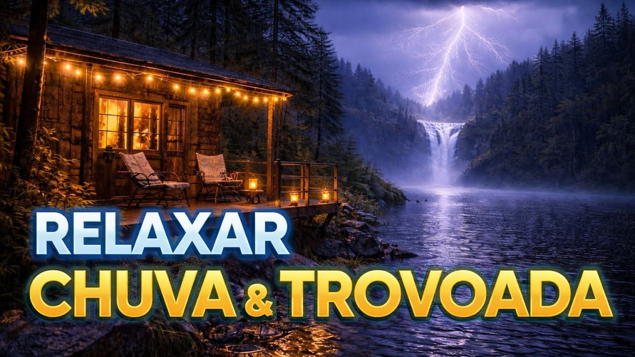 Chuva forte com trovões para relaxar e dormir ⛈️ 