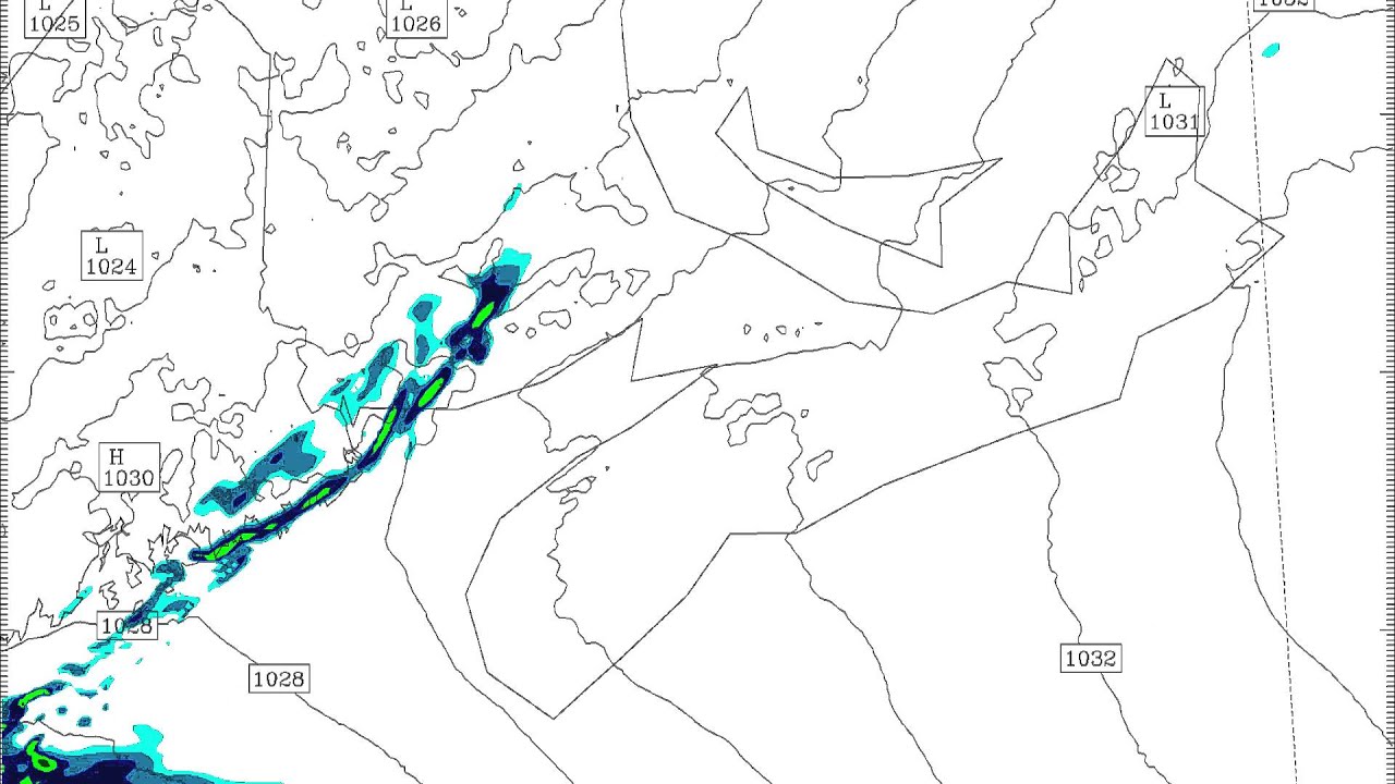 WRF simulated radar reflectivity for White Juan simulation