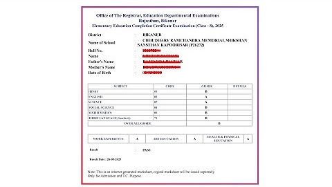 8th Result 2025 Kaise Dekhe ? How To Check RBSE 8th Result 2025 ? Rajasthan Board 8th Result 2025