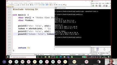 Separação de tokens em strings usando a função strtok