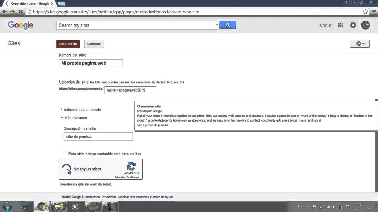 Como hacer una pagina web en gmail