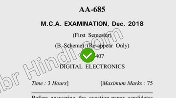 2018 Dcrust MCA 1st Sem Reappear Digital Electronics Question Paper