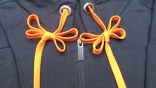 Ave Craft: How to Tie Hoodie Strings Single Bow. Instructions for tying hoodie knots.
