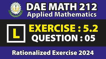 DAE MATH 212 Chapter no 5 Exercise no 5.2 Question no 5