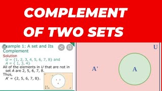 "Complement of a Set Explained | Set Theory Basics with Visual Examples" @HamdOnlineAcademy