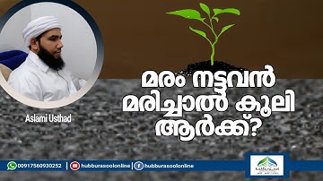 മരം നട്ടവൻ മരിച്ചാൽ കൂലി ആർക്ക്?  | Aslami Usthad | hubburasool Online