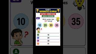 🧩 Class 1 Mathematics Olympiad – Question 3Which number does NOT belong?10, 20, 30, 35