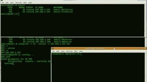 Virtualization, OpenVZ - Live Domain Migration of Virtual Server (Virtualization)
